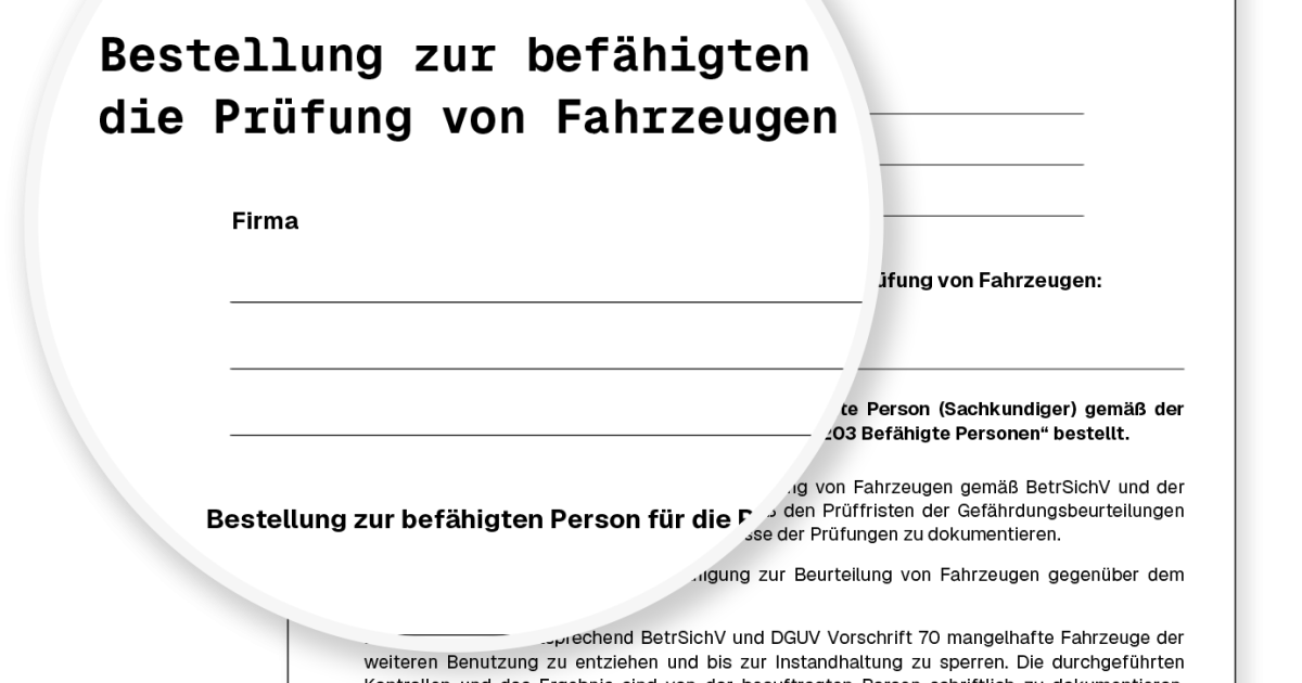 Bestellung Befhigte Person Regalprfung